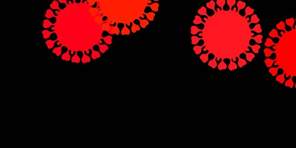 Fondo Vector Rojo Oscuro Con Símbolos Virus Ilustración Abstracta Colorida — Archivo Imágenes Vectoriales