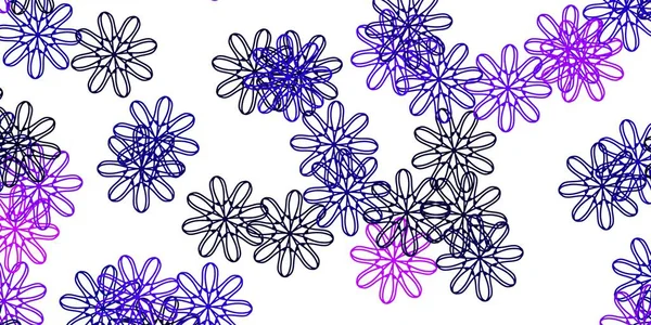 Luz Púrpura Plantilla Garabato Vector Rosa Con Flores Diseño Sencillo — Vector de stock