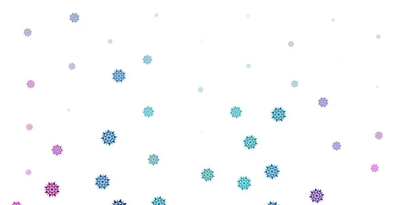 浅蓝色 红色矢量图案与彩色雪花 色彩艳丽的插图与圣诞风格的雪元素 新年网站模式 — 图库矢量图片