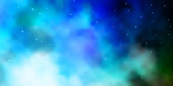 ライトブルー カラフルな星の緑のベクトルの背景 — ストックベクタ