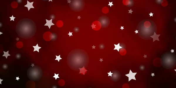 Verde Oscuro Patrón Vector Rojo Con Círculos Estrellas — Vector de stock