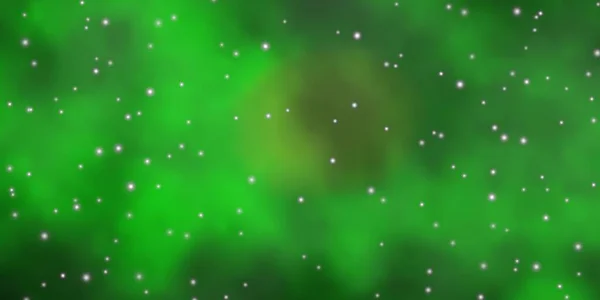 Koyu Yeşil Parlak Yıldızlı Sarı Vektör Düzeni Soyut Şablondaki Yıldızlarla — Stok Vektör