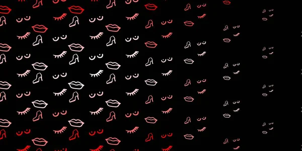 Patrón Vectorial Rojo Oscuro Con Elementos Feministas Ilustración Con Signos — Vector de stock