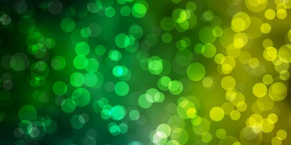Светло Зеленый Желтый Векторный Рисунок Кругами — стоковый вектор