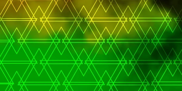 Ljusgrön Gul Vektor Bakgrund Med Linjer Trianglar — Stock vektor