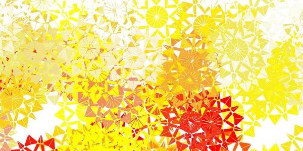 Açık turuncu vektör dokusu ve parlak kar taneleri. Dekoratif Noel tarzında renkli kar unsurları. Yeni yıl reklamı, kitapçık deseni.