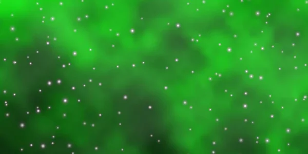 Шаблон Светло Зелёного Вектора Неоновыми Звёздами — стоковый вектор