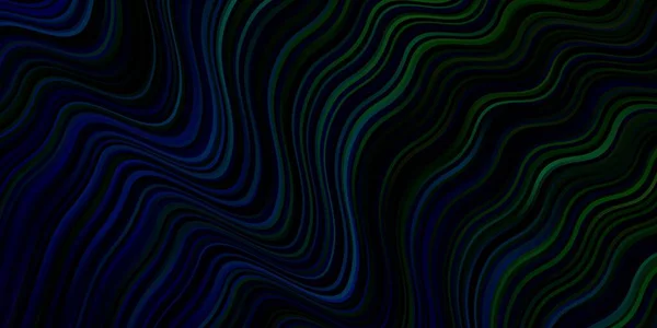 Bleu Clair Fond Vectoriel Vert Avec Des Lignes Courbées Illustration — Image vectorielle