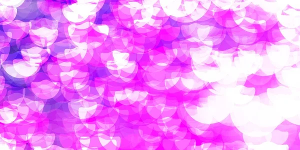 Světle Fialové Růžové Vektorové Pozadí Bublinami Třpytivé Abstraktní Ilustrace Barevnými — Stockový vektor