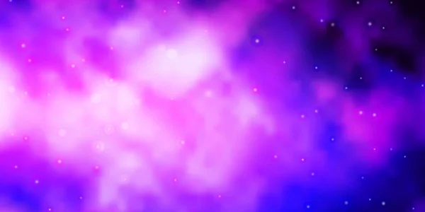 Dark Purple Pink Vector Background Colorful Stars — Stock Vector