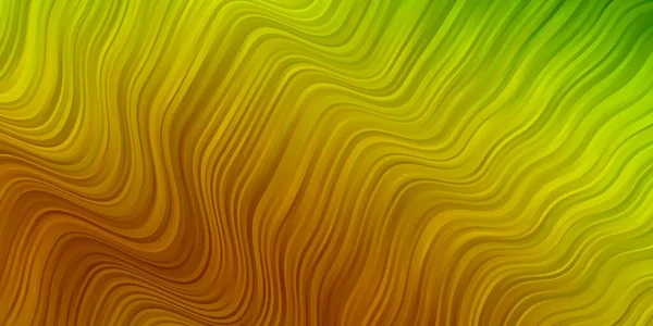 Lichtgroene Gele Vectorachtergrond Met Gebogen Lijnen — Stockvector