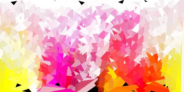 明るいピンク 黄色のベクトルの三角形のモザイクの背景 グラデーションの三角形のエレガントな抽象的なイラスト 多目的アプリのデザイン — ストックベクタ