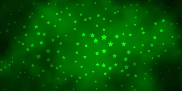 Patrón Vectorial Verde Oscuro Con Estrellas Abstractas — Vector de stock