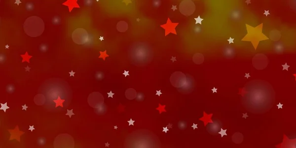 Luz Naranja Vector Fondo Con Círculos Estrellas — Vector de stock