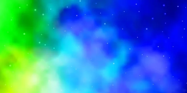 Светло Синий Зеленый Векторный Рисунок Абстрактными Звездами — стоковый вектор