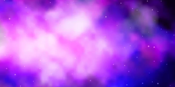 Темно Фиолетовый Розовый Вектор Яркими Звездами Цветная Иллюстрация Маленькими Большими — стоковый вектор