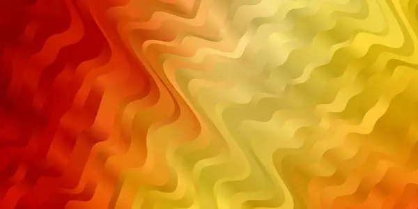 Rouge Clair Fond Vectoriel Jaune Avec Lignes Courbes — Image vectorielle