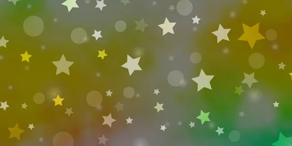 Luz Multicolor Vector Telón Fondo Con Círculos Estrellas — Vector de stock