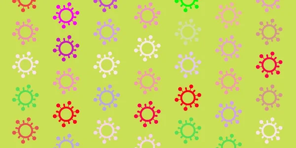Rose Clair Motif Vectoriel Vert Avec Des Éléments Coronavirus Symboles — Image vectorielle