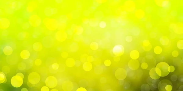 Verde Claro Fundo Vetor Amarelo Com Círculos —  Vetores de Stock