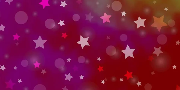 Ανοιχτό Ροζ Κίτρινο Διάνυσμα Φόντο Κύκλους Αστέρια — Διανυσματικό Αρχείο