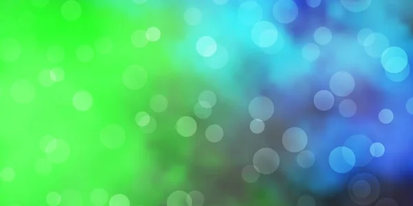 Azul Claro Padrão Vetorial Verde Com Círculos Discos Coloridos Abstratos —  Vetores de Stock