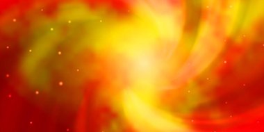 Parlak yıldızlı açık turuncu vektör düzeni. Soyut tarzda renkli bir illüstrasyon ve değişken yıldızlar. Yeni yıl ilanı, broşürler için desen.