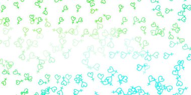 Feminizm elementleriyle açık yeşil vektör deseni. Değişken feminizm şekilli renkli bir illüstrasyon. Uluslararası Kadınlar Günü için arkaplan