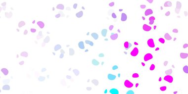 Açık pembe, Memphis şekilli mavi vektör dokusu. Basit bir şekilde gradyan olan renkli soyut biçimler. Duvar kağıdı seti için zarif tasarım.