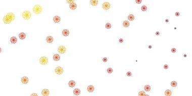 Açık Turuncu vektör deseni çiçeklerle karalıyor. Sıradan arka planda çiçekler olan basit bir tasarım. Broşürler ve kitaplar için akıllı tasarım.