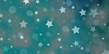 Çemberli hafif Mavili vektör şablonu, yıldızlar.