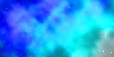 Renkli yıldızlı koyu mavi vektör arkaplanı.