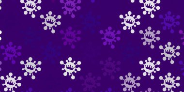 Covid-19 sembollü açık pembe vektör arkaplanı. Enfeksiyon formları ile soyut tarzda basit tasarım. Karantina olayları için en iyi tasarım.