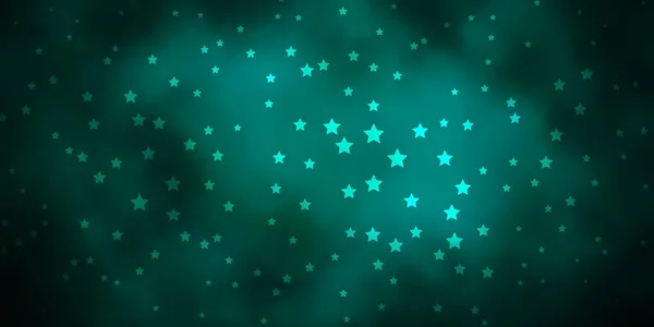明るい星とダークグリーンのベクトルレイアウト 星と現代の幾何学抽象的なイラスト 贈り物を包むパターン — ストックベクタ