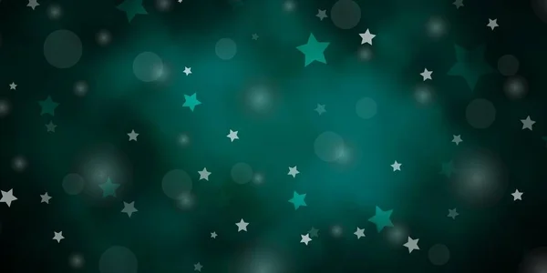 Textura Vectorial Verde Oscuro Con Círculos Estrellas Ilustración Con Conjunto — Archivo Imágenes Vectoriales