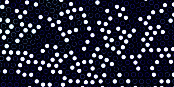 円のあるダークブルーのベクトル背景 カラフルな円の形をしたモダンな抽象的なイラスト ウェブサイト ランディングページのパターン — ストックベクタ