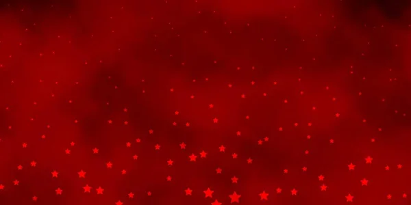 Fondo Vectorial Rojo Oscuro Con Estrellas Pequeñas Grandes — Vector de stock