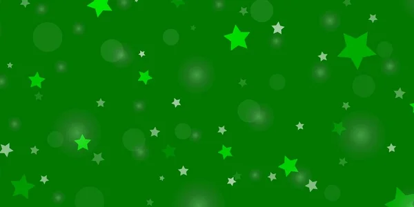 Fond Vectoriel Vert Clair Avec Cercles Étoiles — Image vectorielle