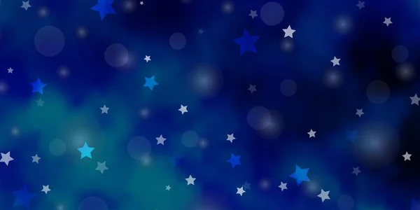 Textura Vectorial Azul Claro Con Círculos Estrellas Ilustración Abstracta Con — Vector de stock