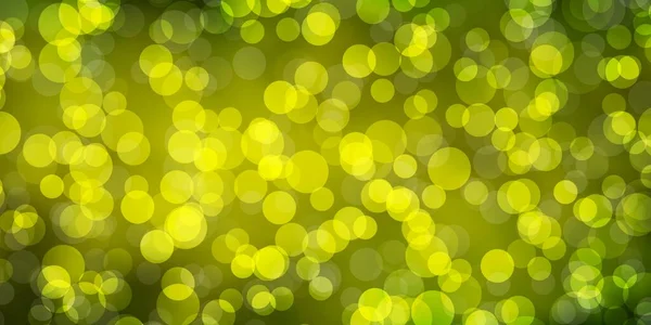 Verde Claro Layout Vetorial Amarelo Com Círculos — Vetor de Stock