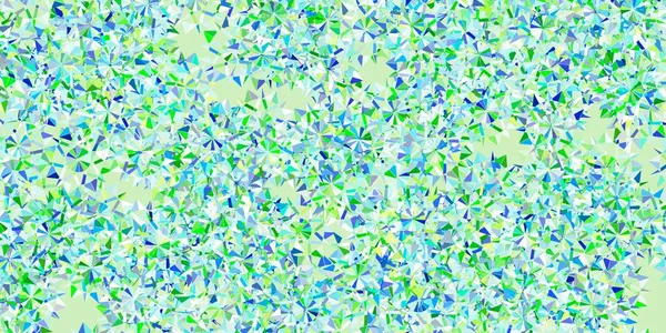 Ljusblå Grön Vektor Vackra Snöflingor Bakgrund Med Blommor Enkel Abstrakt — Stock vektor