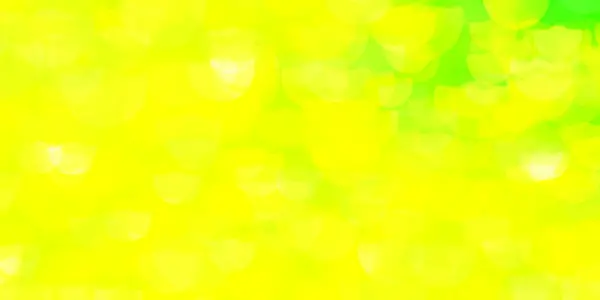 浅绿色 带圆圈的黄色矢量模板 现代抽象的图解 色彩斑斓的圆形 横幅的设计 — 图库矢量图片