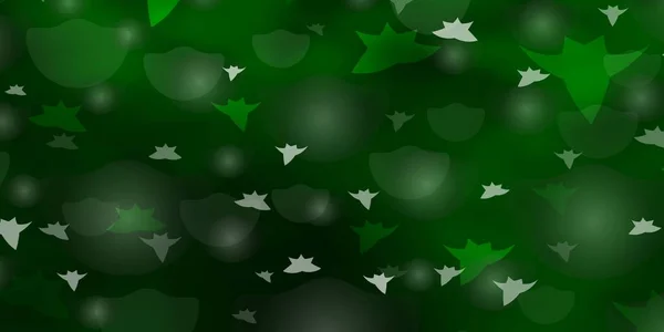 Textura Vetorial Verde Claro Com Círculos Estrelas — Vetor de Stock