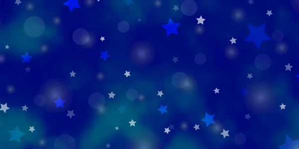 Luz Azul Vector Telón Fondo Con Círculos Estrellas — Archivo Imágenes Vectoriales