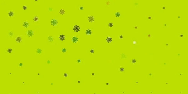Світло Зелений Жовтий Вектор Природного Мистецтва Квітами Простий Дизайн Квітами — стоковий вектор