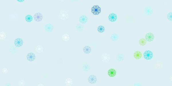 ライトブルー 花と緑のベクトルの自然なレイアウト グラデーションの抽象的なカラフルな花のイラスト 真新しいビジネスデザイン — ストックベクタ
