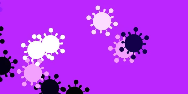 Modèle Vectoriel Violet Clair Rose Avec Signes Grippe Symboles Maladie — Image vectorielle