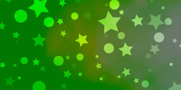 Plantilla Vectorial Verde Claro Con Círculos Estrellas — Archivo Imágenes Vectoriales