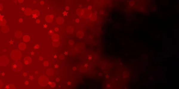 Fondo Vectorial Rojo Oscuro Con Círculos Estrellas Ilustración Abstracta Con — Vector de stock