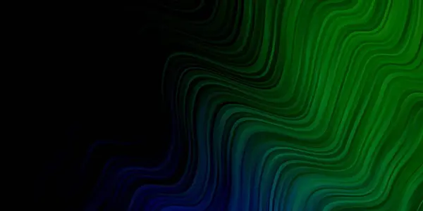 Donker Multicolor Vector Patroon Met Lijnen Kleurrijke Illustratie Met Gebogen — Stockvector
